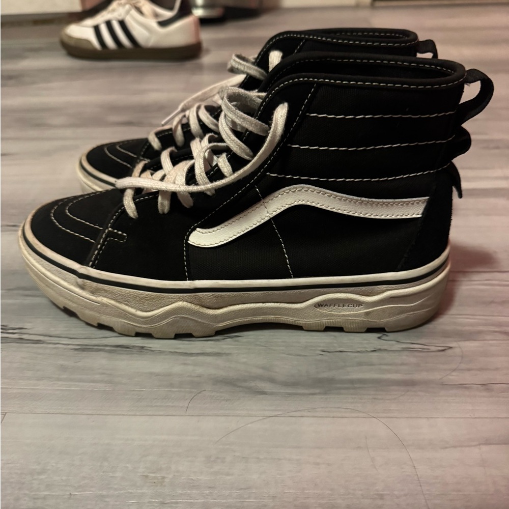 Black and White High-Top Sneakers